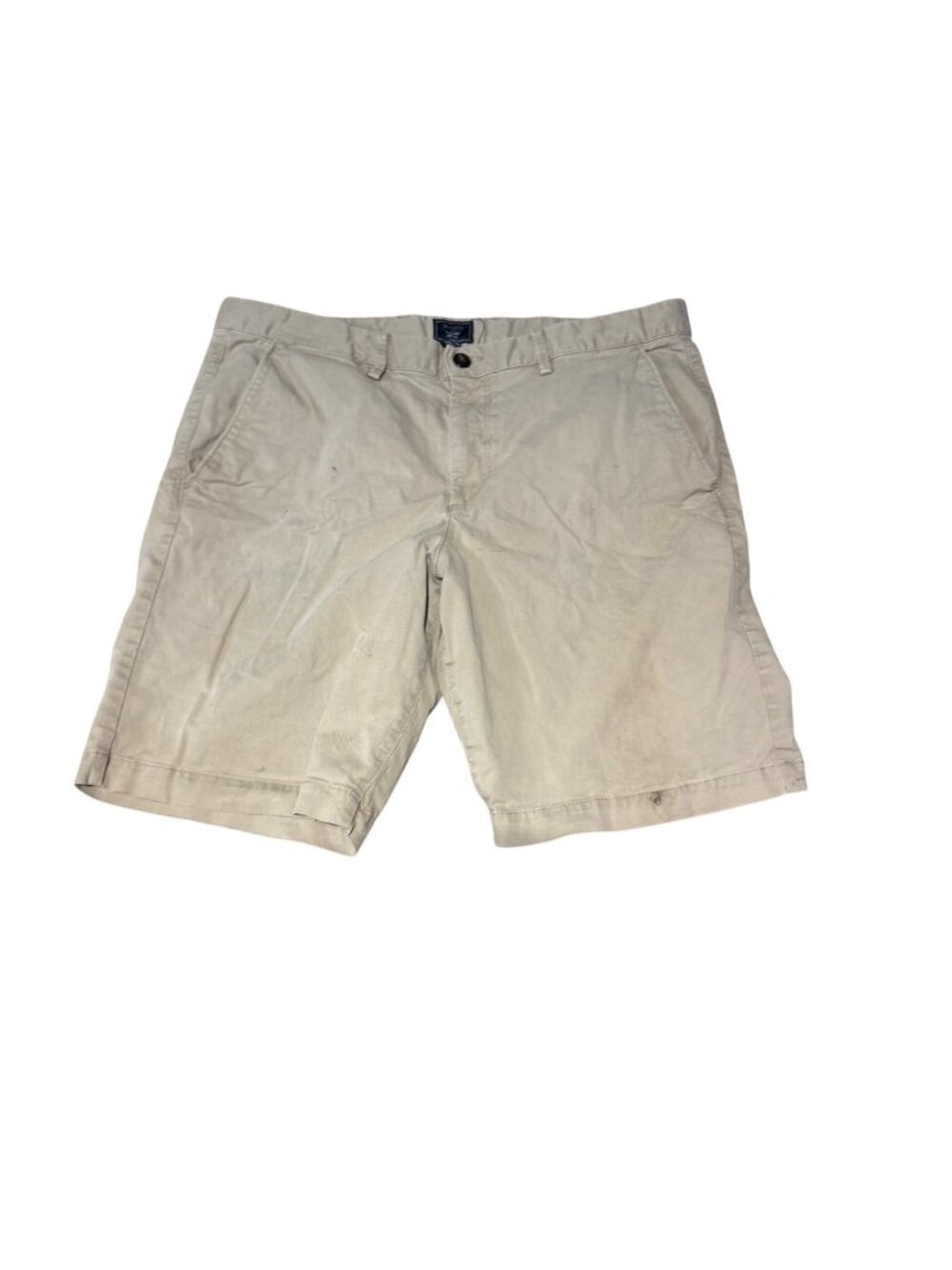 Gap Khakis Chino Shorts Mens Size 35 Khaki Tan Flat Front Cotton Casual Prep